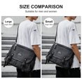 thumbnail image 5 of BOUTAMAL Unisex adjustable shoulder strap Canvas 15.6" Laptop Messenger Bag, Black, 5 of 9