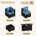 thumbnail image 2 of Clouddwell 12-Piece Patio Furniture Set With Fire Table On Sale, Black Rattan Wicker Outdoor Sectional Sofa Couch with Table Patio Conversation Set for Lawn& Backyard, Blue, 2 of 7