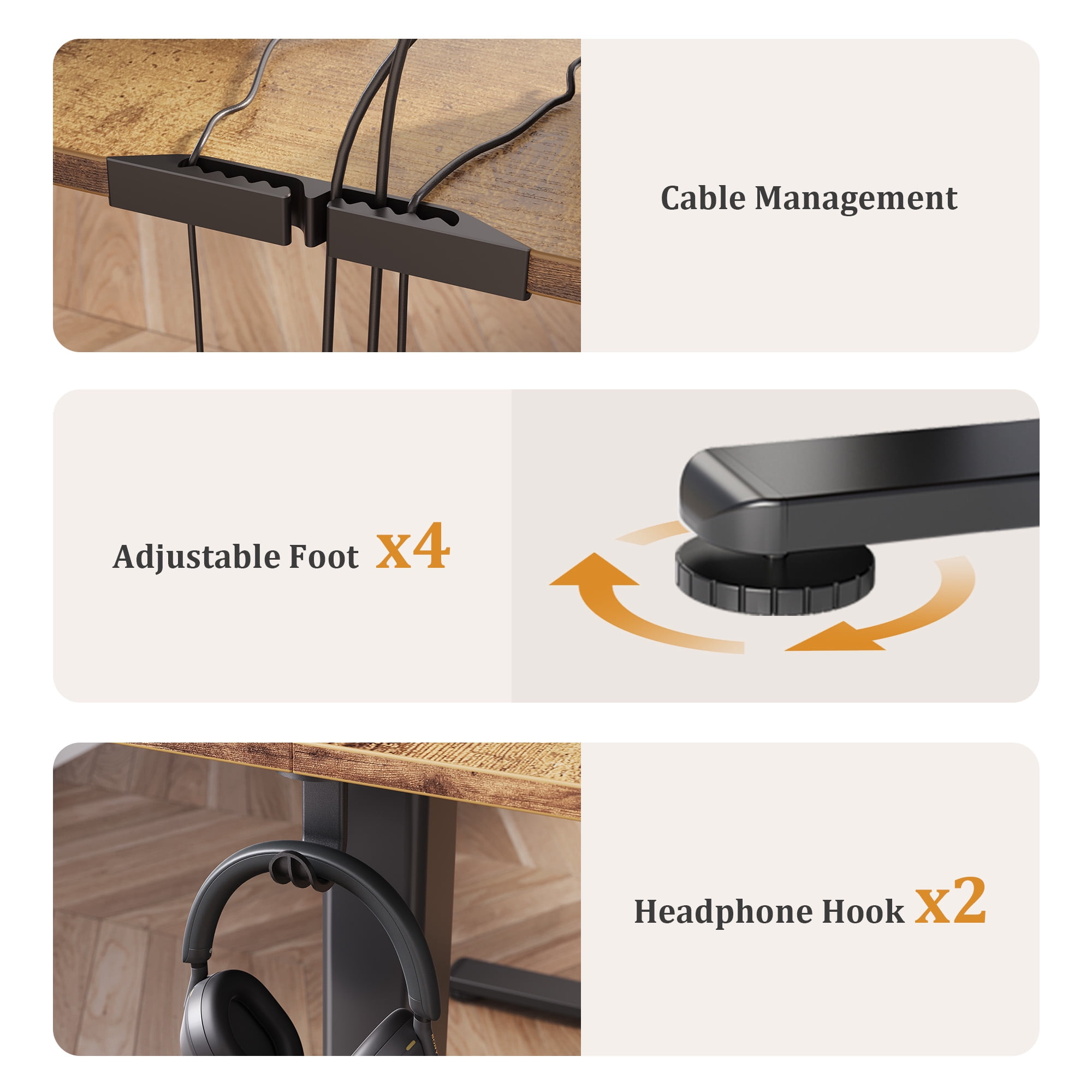 INNOVAR Standing Desk with Drawers, 48 x 24 inches Electric Standing Desk Adjustablei Height, Sit to Stand up Desks Computer Workstation, Rustic Brown
