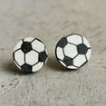 thumbnail image 2 of SUSHANG 1 Pair of Women’S Ball Earrings Ladies Earrings Sports Jewelry Heart Shaped Sports Baseball Studs Rugby Football Volleyball Basketball Wood Earrings Fashion Ladies Earrings, 2 of 6