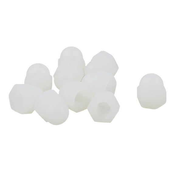Unique Bargains 10Pcs M4 Plastic Dome Bolt Nut Caps Inner Threaded Protection Covers White