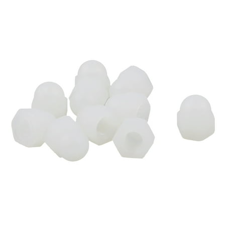 

10pcs M4 Plastic Dome Bolt Nut Caps Inner Threaded Protection Covers Off-White