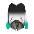 thumbnail image 4 of FNFHFY Hoodies for Women Color Block Hooded Sweatshirt Cozy Knit Sweater Pullovers Loose Drop Shoulder Hoodie, 4 of 7