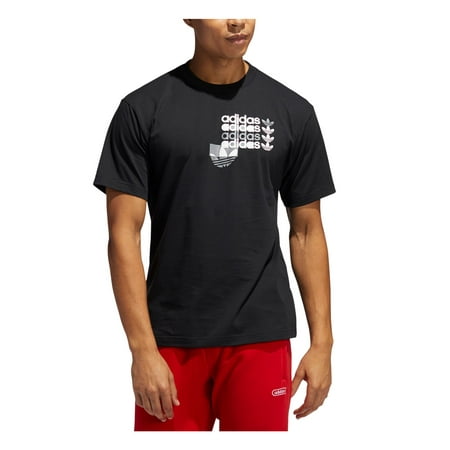 ADIDAS Mens Forum Black Logo Graphic Short Sleeve Classic Fit T-Shirt S