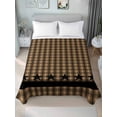 thumbnail image 4 of Brown Black Plaid Flat Sheets Only Full Size, Soft Breathable Bed Top Sheets for Mattress, Vintage Rustic Star Buffalo Check Luxury Bedding Flat Sheets for Home Hotel Bedroom Bed Protection, 4 of 9