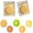 Yellow, variant on Hamburger Coaster Set, Novelty Themed Drink Coasters, Multi-Layer Design with Bun Cheese Lettuce Pieces (Yellow)