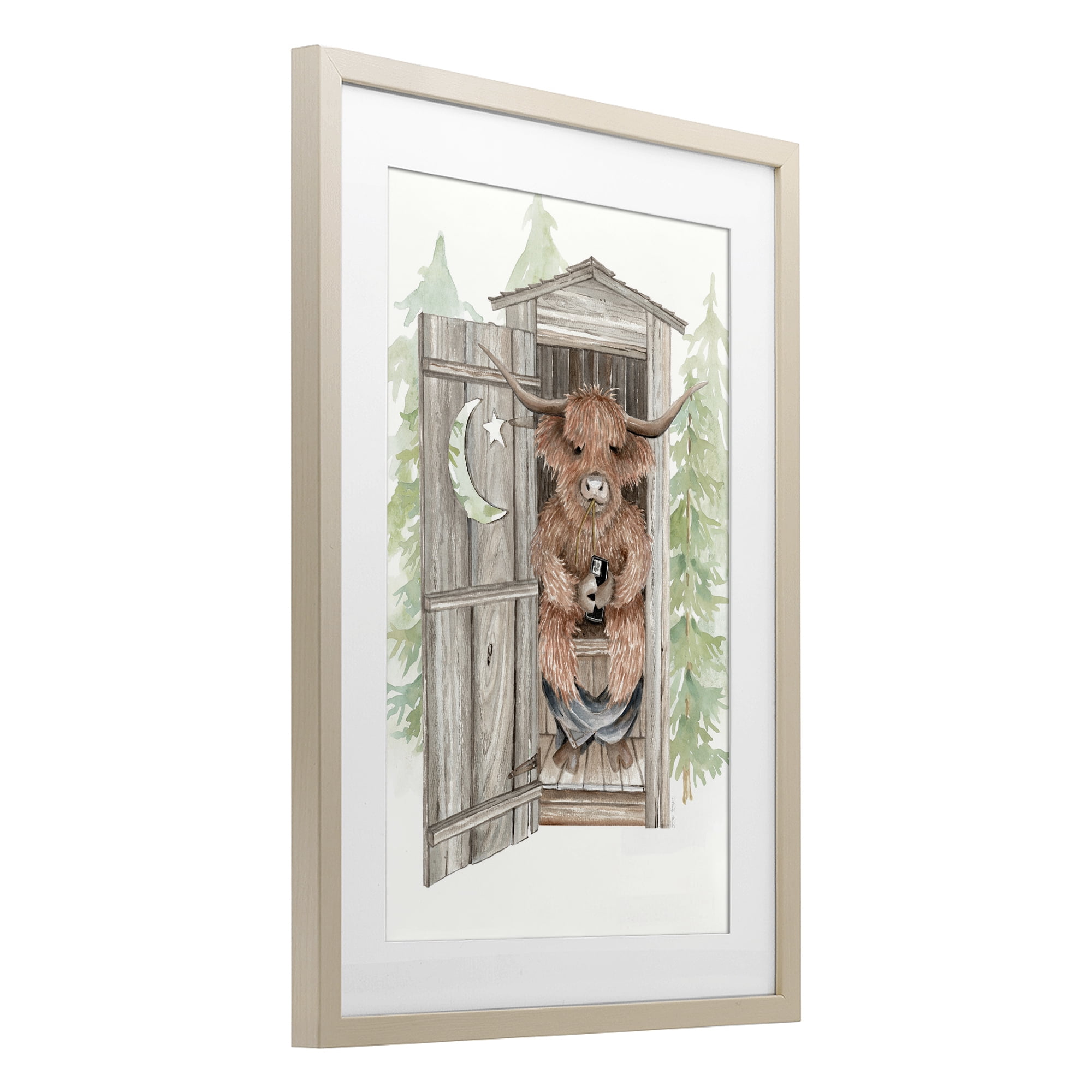 Stupell Industries Lost In Scroll Outhouse Birch Framed Print Under Glass, design by Cindy Jacobs
