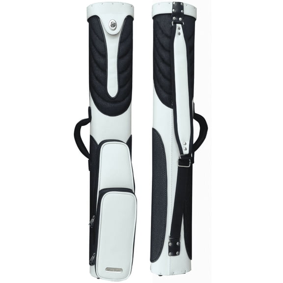 J&J Sport C24Q-10 2x4 Billiards Pool Cue Stick Case w/ Hand Strap (White)