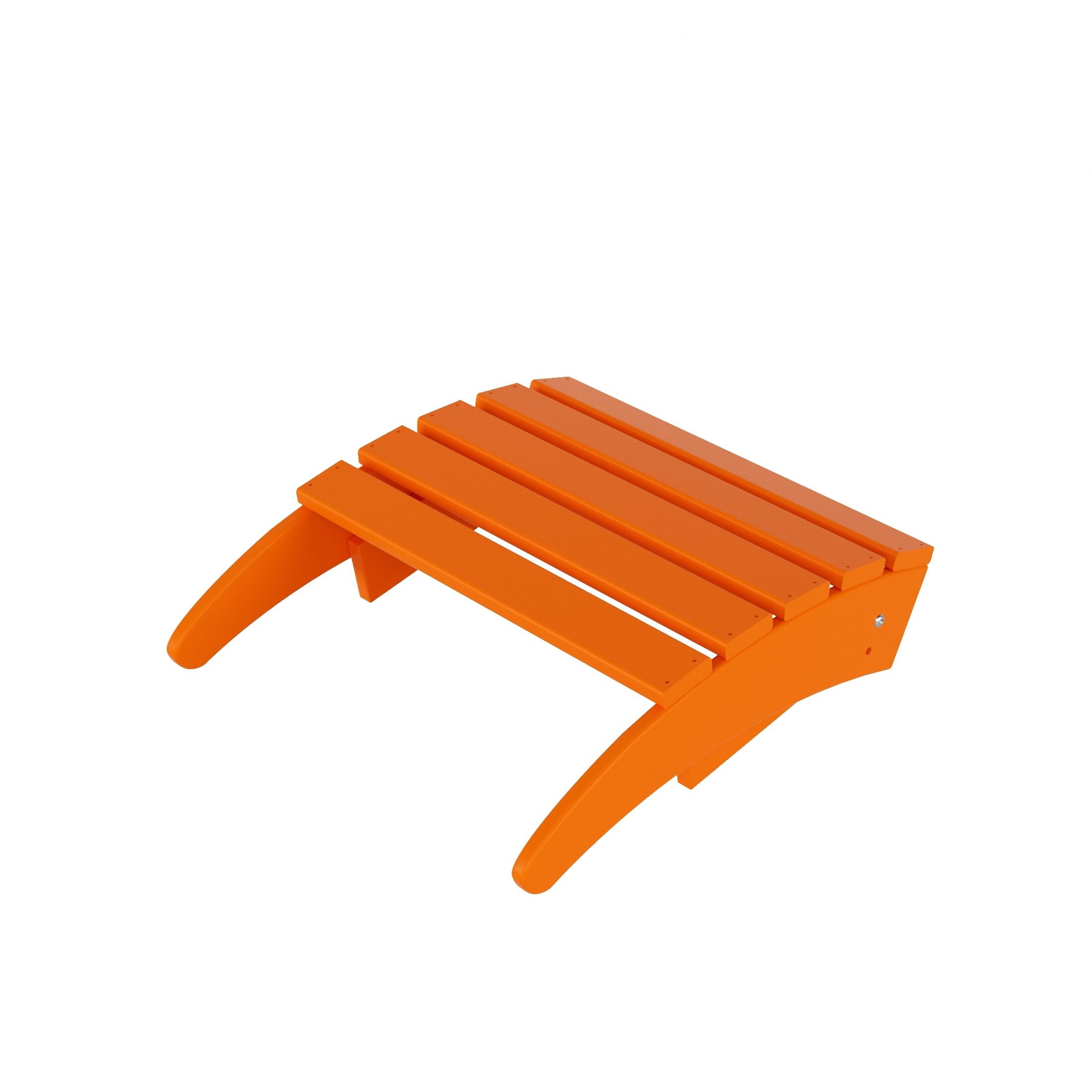 Polytrends  Laguna All Weather Poly Outdoor Patio Adirondack Chair Set - with Ottomans and Side Table (5-Piece) Orange