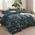 thumbnail image 2 of Juego de Cubierta de Edredón Bedsure Tamaño Queen Reversible con Diseño Floral Azul Marino, 2 of 9