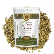 Organic Way Licorice Root Cut & Sifted (Glycyrrhiza Glabra) - Organic & Kosher Certified | Vegan, Non GMO & Gluten Free | USDA Certified | Origin - India (1/4LBS / 4 oz)