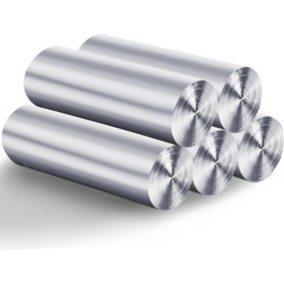 ERDS-4 Gallon Small Trash Garbage Bags, 5 Rolls Strong Thin Material Disposable Kitchen Trash Can Liner, Durable Plastic Trash Bag for Office Home Bedroom Garden Waste Bin, 100 Counts (Silver)