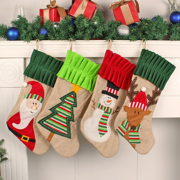 MXTPOV New Creative Christmas Stocking Santa Claus Snowman Christmas Tree Christmas Deer Decorations Hanging Christmas Decorations for Home Exquisite Decor