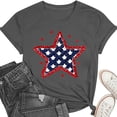 thumbnail image 5 of American Flag Shirts Women USA Patriotic Tees 4th of July T-Shirt Crewneck Short Sleeve Graphic Tee Tops, 5 of 6