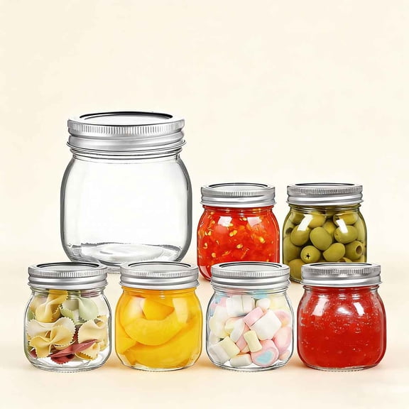 Wide Mouth Mason Jars Glass Canning Jars with Airtight Lids and Bands for Preserving, Jam, Honey, Jelly, Sauces, DIY Spice Jars
