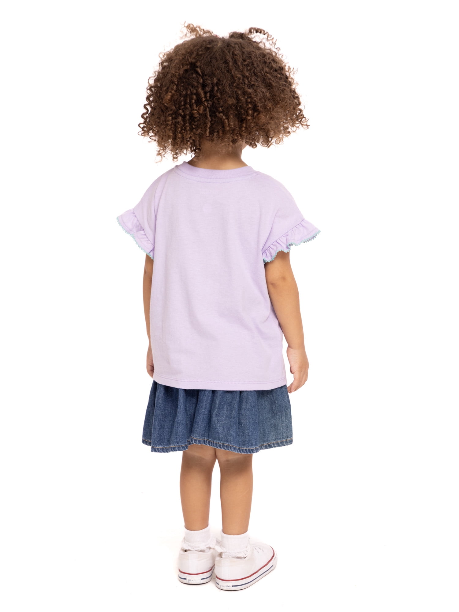 Hello Kitty and Friends Toddler Girls Ruffle Graphic Tee with Short Sleeves, Sizes 12M-5T