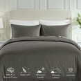 thumbnail image 6 of California Design Den 3-Piece Oversized Duvet Cover King Set, 400 Thread Count 100% Cotton King Size Set, Soft Cooling Sateen Weave, Grey, 6 of 10
