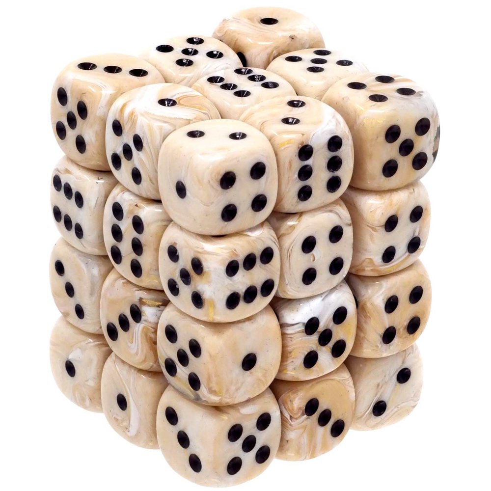 Toywiz 6Sided d6 Ivory with Black Marble Dice Pack