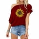 thumbnail image 1 of Blusa Informal de Manga Corta Fiudx con Un Solo Hombro para Mujer Estampados Moda, 1 of 5