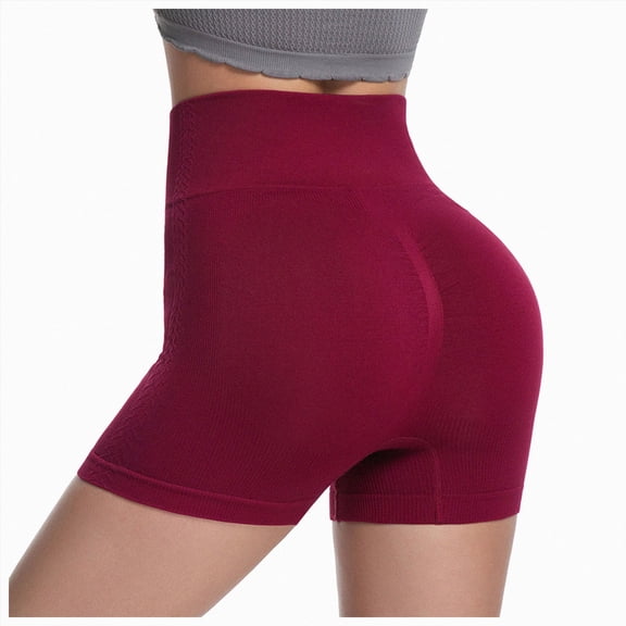 KPOPLK Biker Shorts for Women High Waist - 8" Workout Shorts with Inner Pocket Yoga Spandex Gym Running Shorts,Wine,Size XL