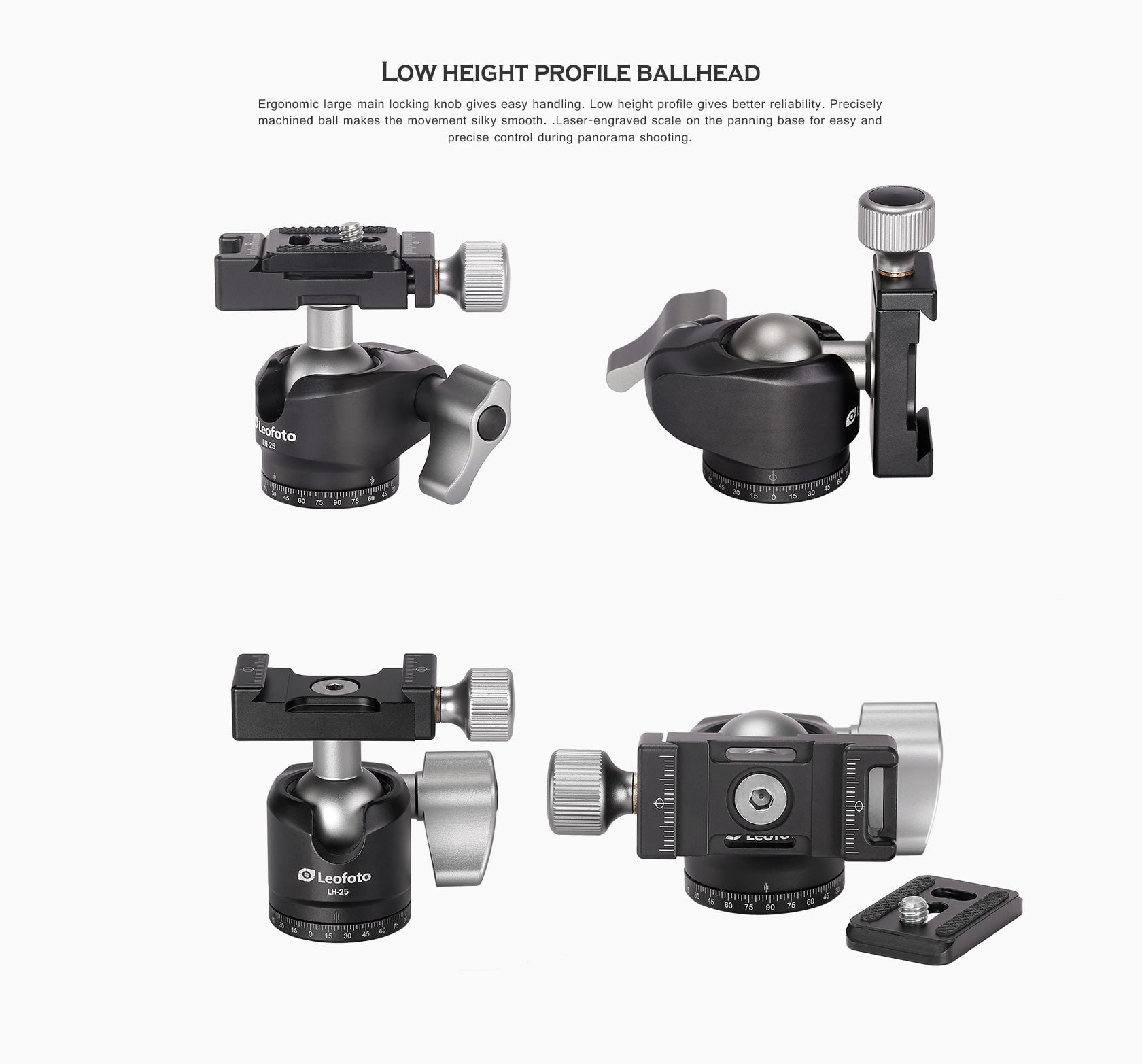Leofoto MT-02 Aluminum Mini Table Top Tripod w/ Ball Head Kit, Black