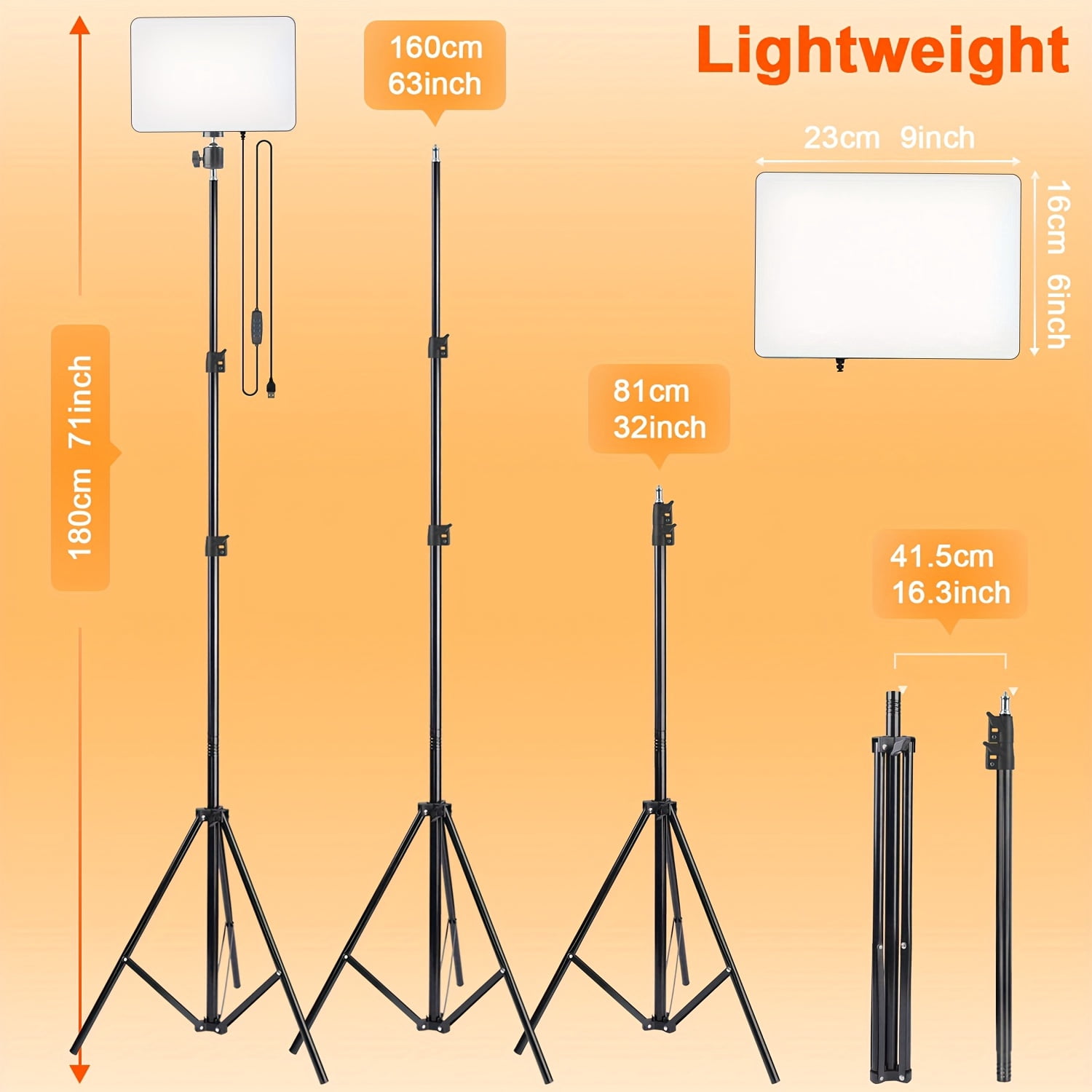 Zomei 10" LED Video Light Kit with 63" Tripod Stand - Dimmable Studio Lighting for YouTube/TikTok/Live Streaming （Pack of 1）