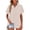 Khaki, variant on Summer Shirts for Women Casual Flared Hem Short Sleeve Button-Up Top Basic Relaxed Vacation Beach Travel Blouse, Black XL