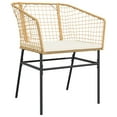 thumbnail image 4 of vidaXL 5 Piece Patio Dining Set with Cushions Brown Poly Rattan Glass, 4 of 10