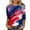 Style 4, variant on GERsome 4th of July Tops for Women Crewneck 3/4 Sleeve T Shirts American Flag Tunic Tops Loose Fit USA Patriotic Graphic Summer Tees S-2XL