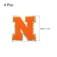 thumbnail image 2 of Uxcell 4Pcs Chenille Letter Patches Iron on Letter Patches Orange N Alphabet Decorative Repair Embroidered Patches, 2 of 5