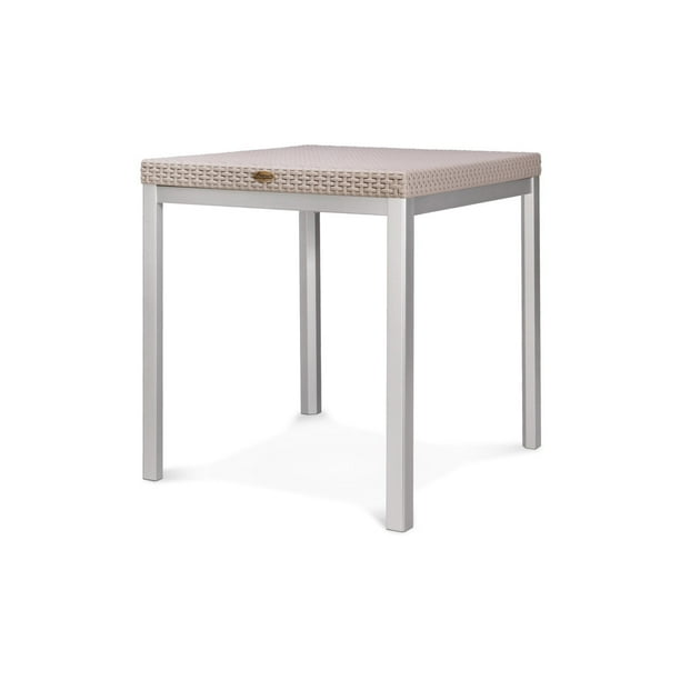 Lagoon Mesa de Comedor Cuadrada Tipo Rattan de Polipropileno, Patas de Acero, Protección UV, Apta para Exterior, Modelo Russ Lagoon Russ