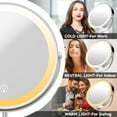 thumbnail image 4 of BALUXCA 9"Large Lighted Makeup Mirror,3000 mAh Rechargeable,1x/10x Magnifying LED Vanity Mirror,3 Color, 360° Rotation Double Sided,Height Adjustable, 4 of 10