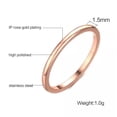 thumbnail image 3 of 1.5MM Rose Gold Wedding Band Stainless Steel Women's Jewelry Tail Ring Size 6-12, 3 of 7