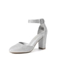 thumbnail image 1 of Zapatos de Tacón Grueso Angela para Mujer DREAM PAIRS en Brillo Plateado, 1 of 7