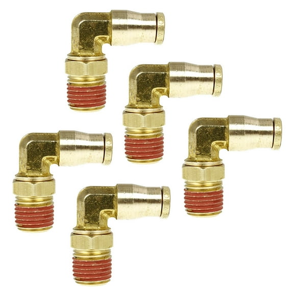 1/4" x 1/4"  Swivel Elbow Push In x Male NPTF Brass Quick Connect Fitting 5 Pack