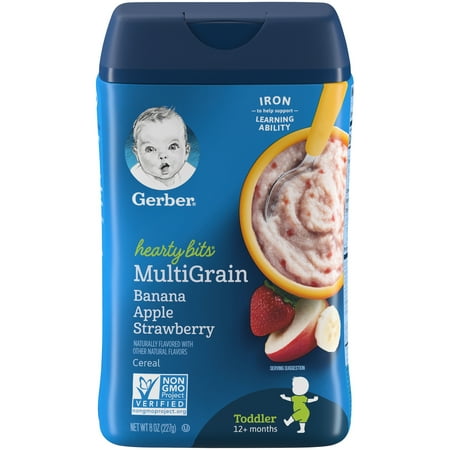 Gerber Hearty Bits Multigrain Banana Apple Strawberry Baby Cereal, 8 (The Best Baby Cereal)