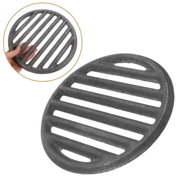 LOLIPPYY Heavy Duty Cast Iron Round Grill Grate 22 Inch for BBQ with Heat Distribution, Perfect Outdoor Cooking Accessory, Black