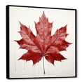 thumbnail image 2 of Designart "Simplicity In Scarlet Maple Leaf" Leaves Floater Framed Canvas Wall Art, 2 of 5