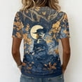 thumbnail image 5 of DORKASM Halloween Costumes for Women V Neck Funny Print Causal Tops Short Sleeve Pumpkin Skeleton Fall Winter Shirt Spooky 2026 Loose Tshirt Multicolor 3XL, 5 of 5