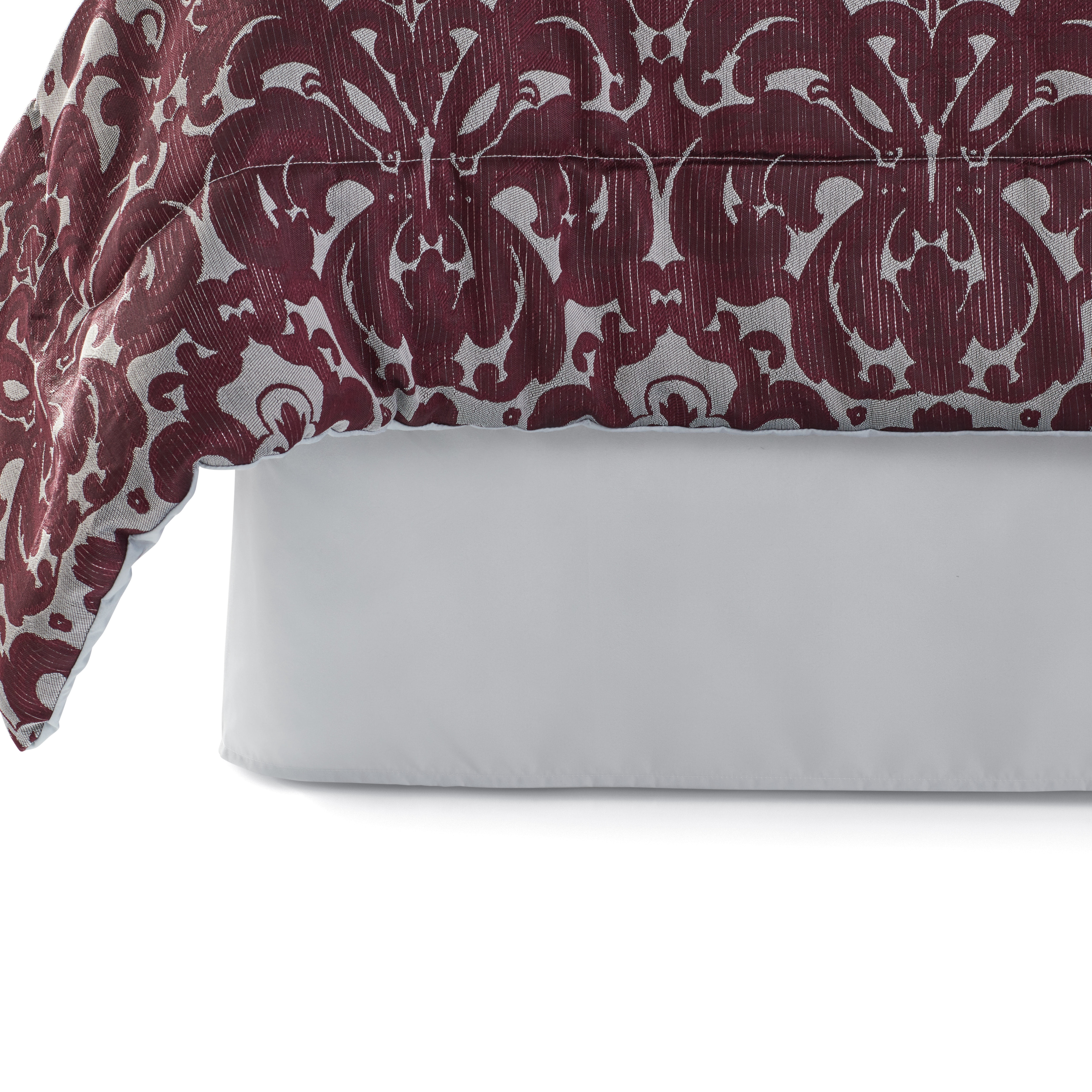 Mainstays 7-Piece Purple Damask Jacquard Comforter Set, King, Adult