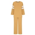 thumbnail image 5 of Two Piece Outfits 2 Piece Outfits for Women Casual Long Sleeve Tshirts Tops and Long Pants Loungewear Casual Plus Size Suits Two Piece Running Suit Set S-30 Yellow XL, 5 of 5