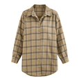 thumbnail image 7 of Women's Oversized Plaid Button Down Shirt Classic Collar Long Sleeve Casual Fall Tops, 7 of 7