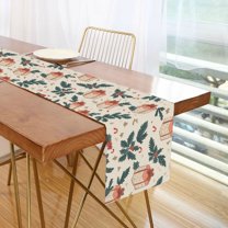 Yayeee Table Runner 90 inches Long Home Kitchen Dinning Party Decoration, Orange Christmas Gift Pattern