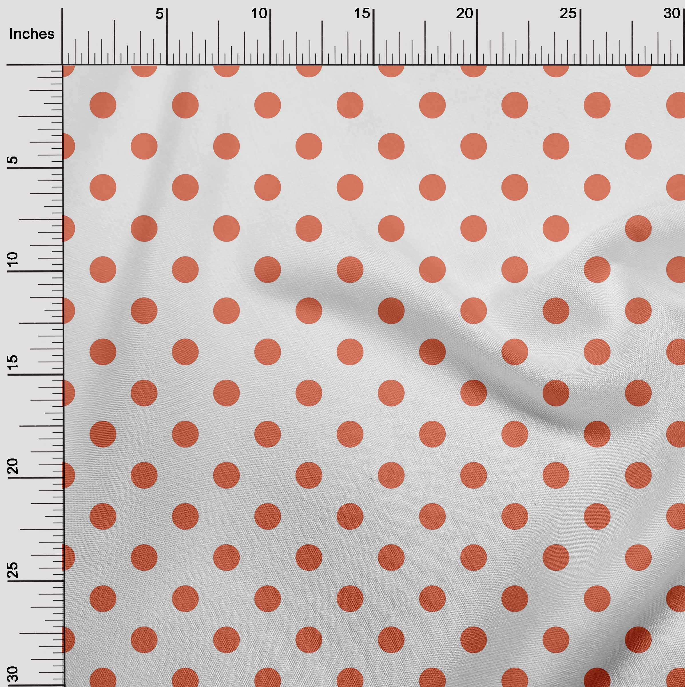 oneOone Georgette Viscose Dark Peach Fabric Polka Dots Dots Sewing Material Print Fabric By The Yard 42 Inch Wide