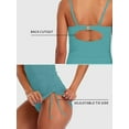 thumbnail image 6 of Charmo Ribbed One Piece Tummy Control Swimsuits for Womens Tie Side Bathing Suits Ladies Sexy Monokini Swimwear, 6 of 7