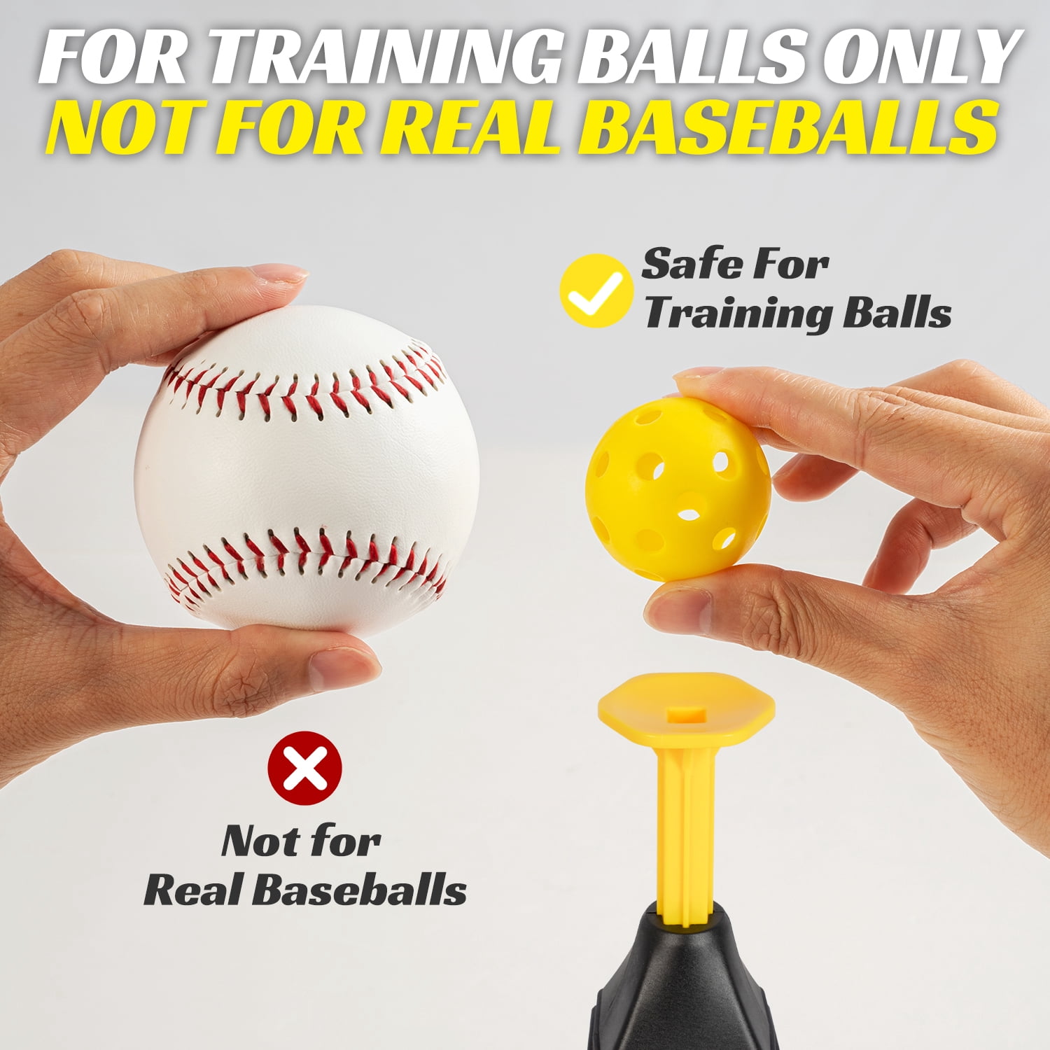 FITPLAY Baseball Trainer Tee Popper, Pop Up Baseball Training,  Baseball Pitching Machine with 12 Balls
