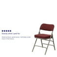 thumbnail image 6 of Emma + Oliver 2 Pack Curved Triple Braced & Double Hinged Burgundy Fabric Metal Folding Chair, 6 of 15