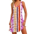 thumbnail image 1 of vestido de verano casual para mujer con bolsillos vestido de playa boho de verano blusas florales para mujer camisetas vestido con cuello en v vestidos sin mangas sueltos rosa fuerte / xl, 1 of 7