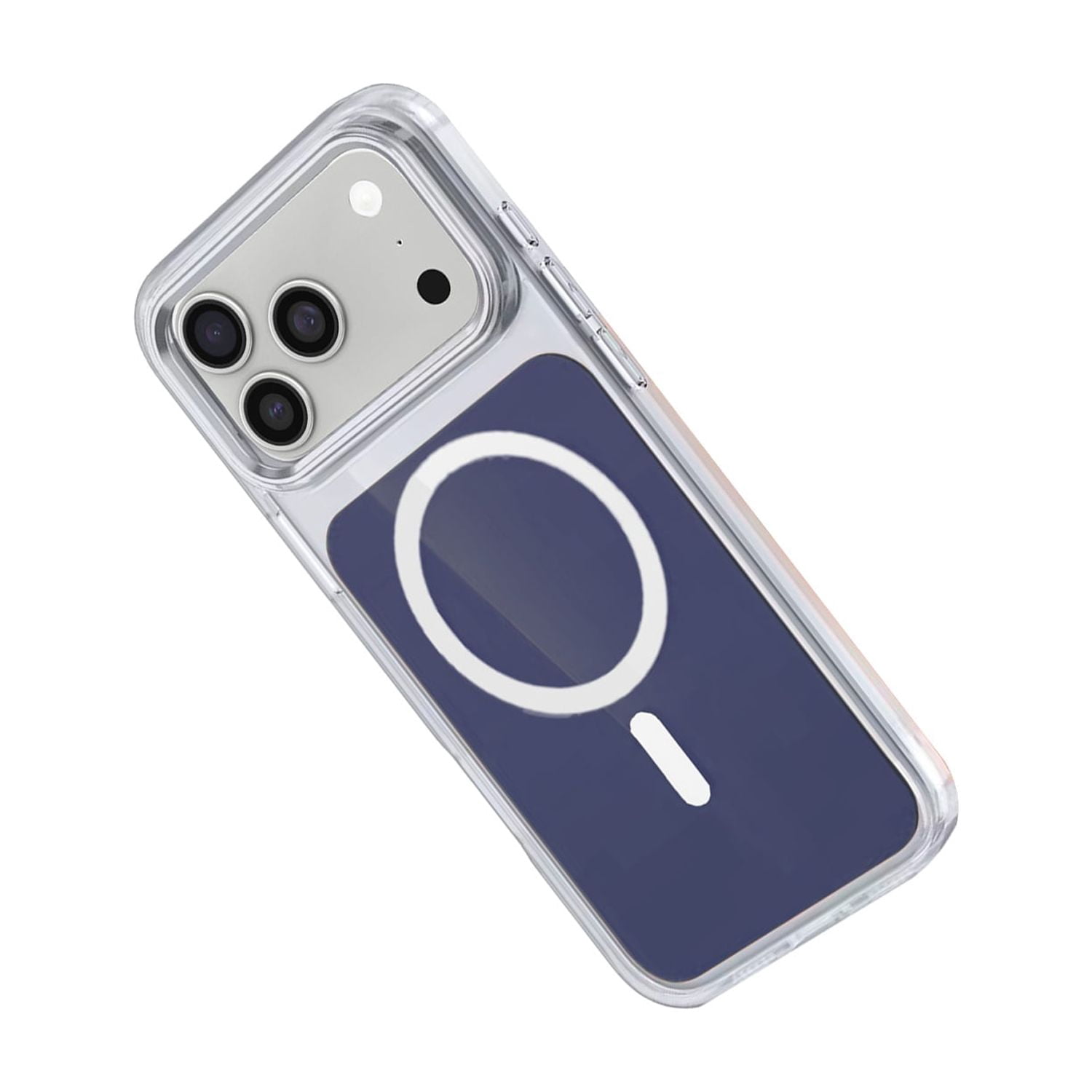 Crystal Clear Magnetic Case for iPhone 17 Pro Max - Navy Blue