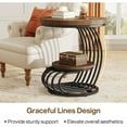 thumbnail image 6 of Emoottoo 19.68" Round End Table with 2-Tier Storage – Light Brown Side Table, 6 of 9